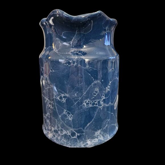 Vintage Action Pallian Blue Bubble Glaze Pottery Pitcher Mid Century Ceramic Jug - Picture 2 of 6